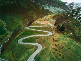 julier pass road in switzerland